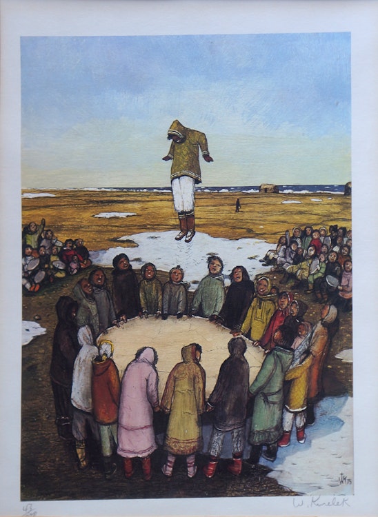 Artwork by William Kurelek,  Sky Tossing