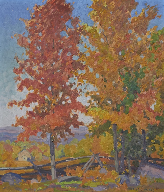Artwork by Frederick Stanley Haines, Trees in Autumn