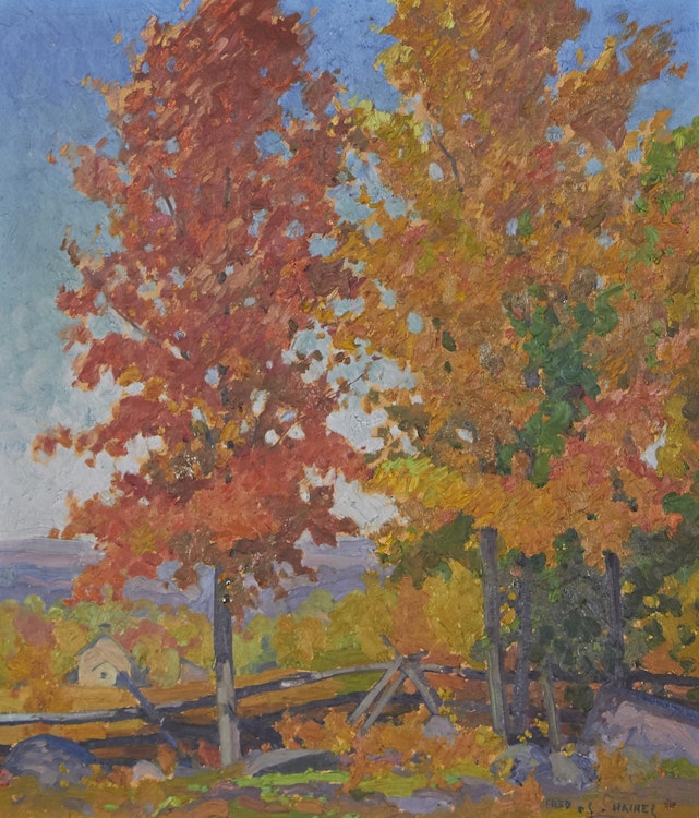 Artwork by Frederick Stanley Haines,  Trees in Autumn