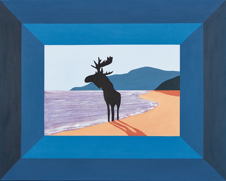 Artwork by Charles Pachter,  Prelude to the Afternoon of a Moose, L’apres midi d’un orignal (Baie-St-Paul, Quebec)