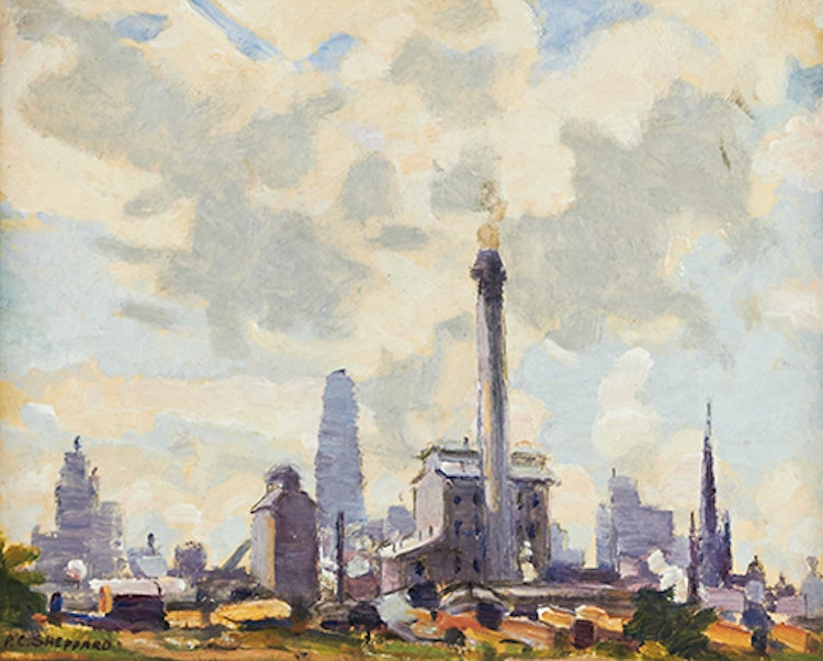 Artwork by Peter Clapham Sheppard, By the Foot of Jarvis Street Toronto