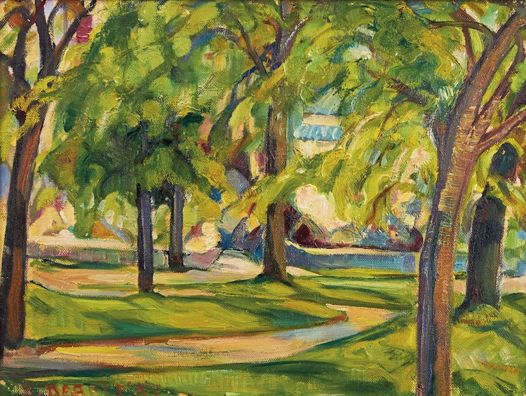Artwork by Henrietta Mabel May, Sunlit Path in Summer