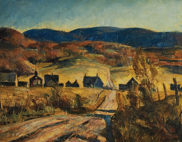 Artwork by Joseph Sidney Hallam, Road to Lac Phillip, 1947