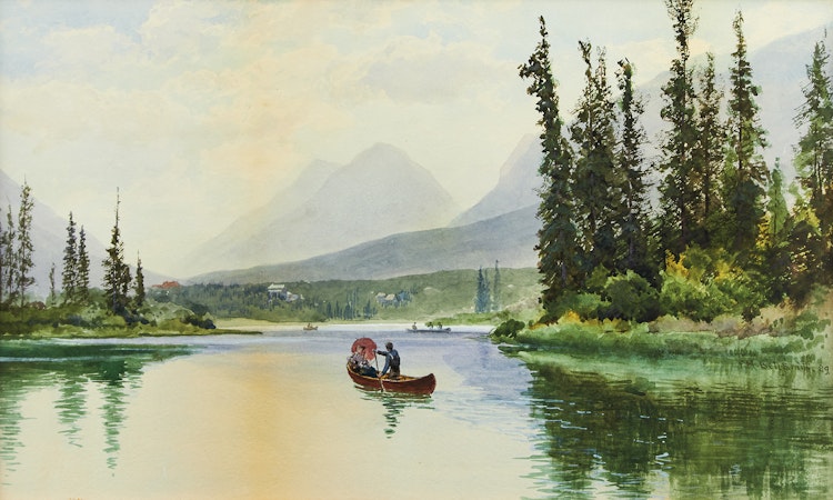 Artwork by Frederic Marlett Bell-Smith,  Western Canoeing Scene