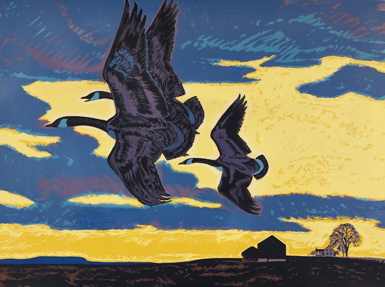 Artwork by Thoreau MacDonald,  Wild Geese