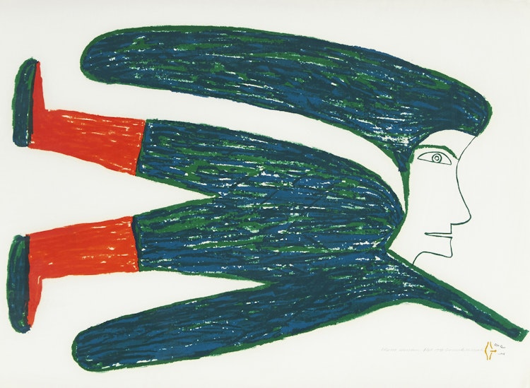 Artwork by Jessie Oonark, Flying Woman