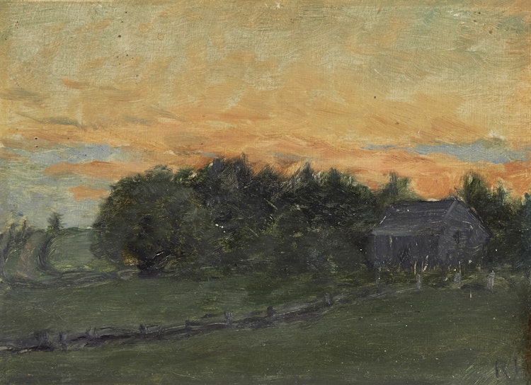 Artwork by Robert Harris, Farmstead at Covehead, P.E.I.