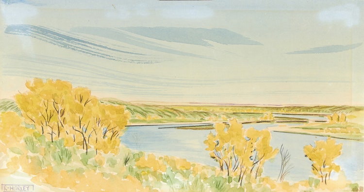 Artwork by Robert N. Hurley,  Saskatchewan River