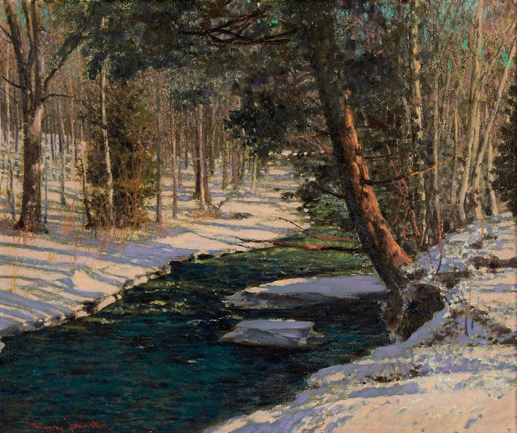 Artwork by Frank Hans Johnston, Woodland Stream
