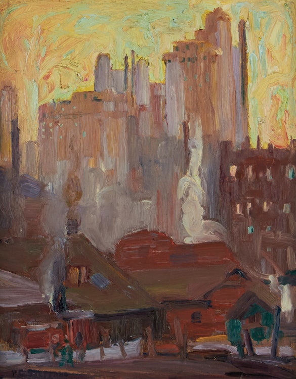 Artwork by Peter Clapham Sheppard, The Ward, Toronto (circa 1910)