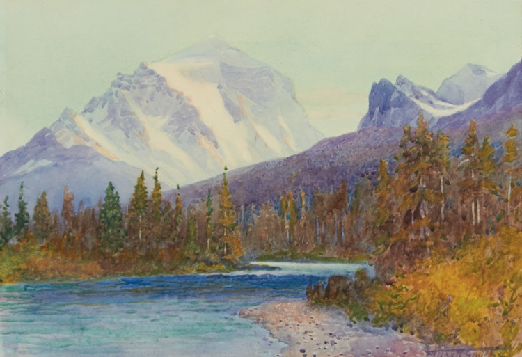 Artwork by Frederic Marlett Bell-Smith,  River Through the Mountains