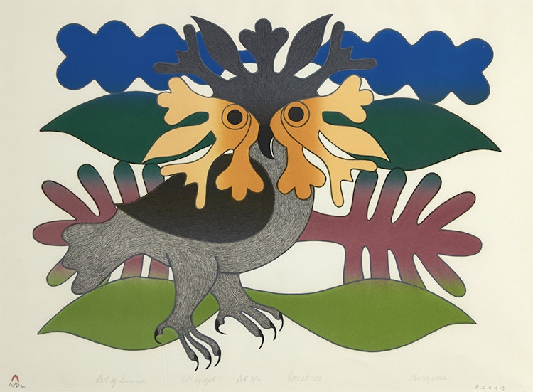 Artwork by Kenojuak Ashevak, Owl of Summer
