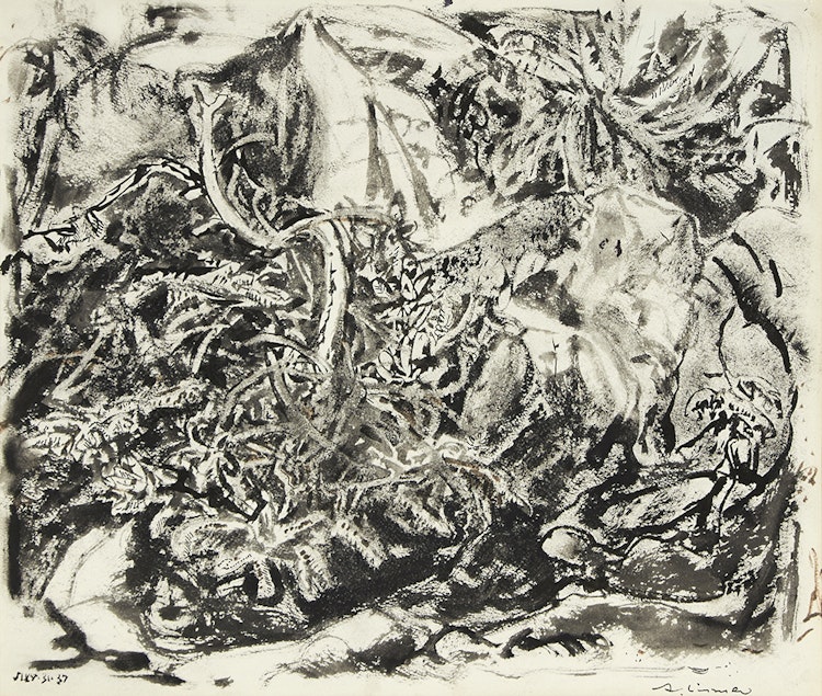 Artwork by Arthur Lismer, Rock Scrub