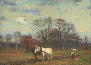 Artwork by Peleg Franklin Brownell, Tilling the Land