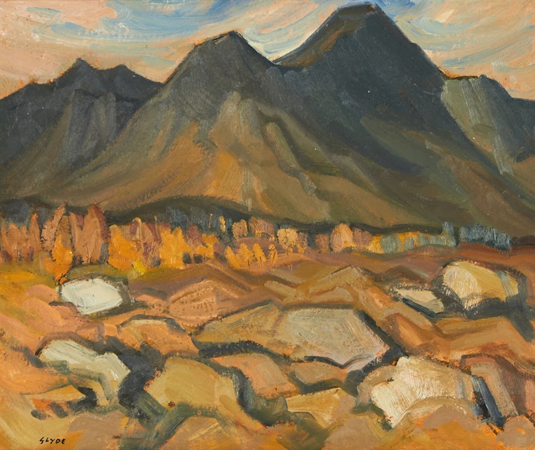 Artwork by Henry George Glyde,  On Tree Line, Canadian Rockies, Alta.