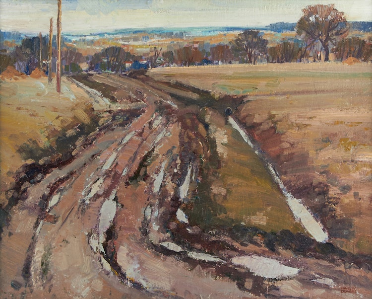 Artwork by Langley Thomas Donges,  Muddy Road