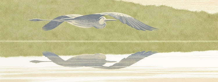 Artwork by David Alexander Colville,  Heron