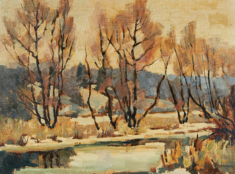 Artwork by Thomas Keith Roberts, Riverside Willows