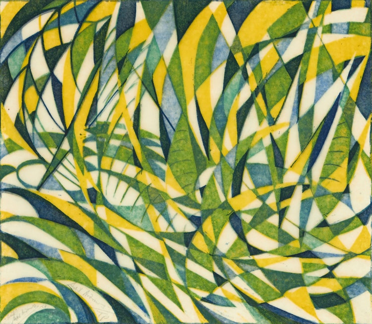 Artwork by Sybil Andrews, Sails