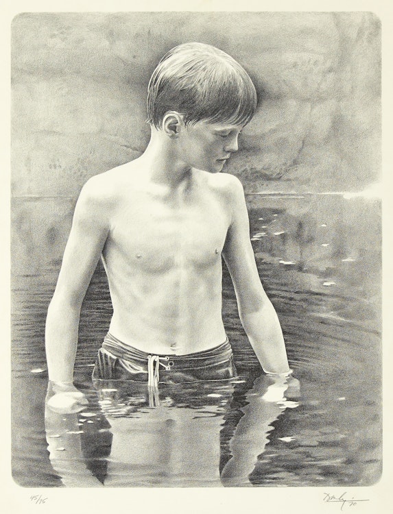 Artwork by Kenneth Danby, The Swimmer