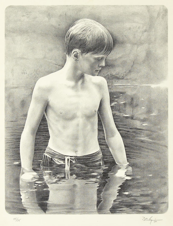 Artwork by Kenneth Danby,  The Swimmer