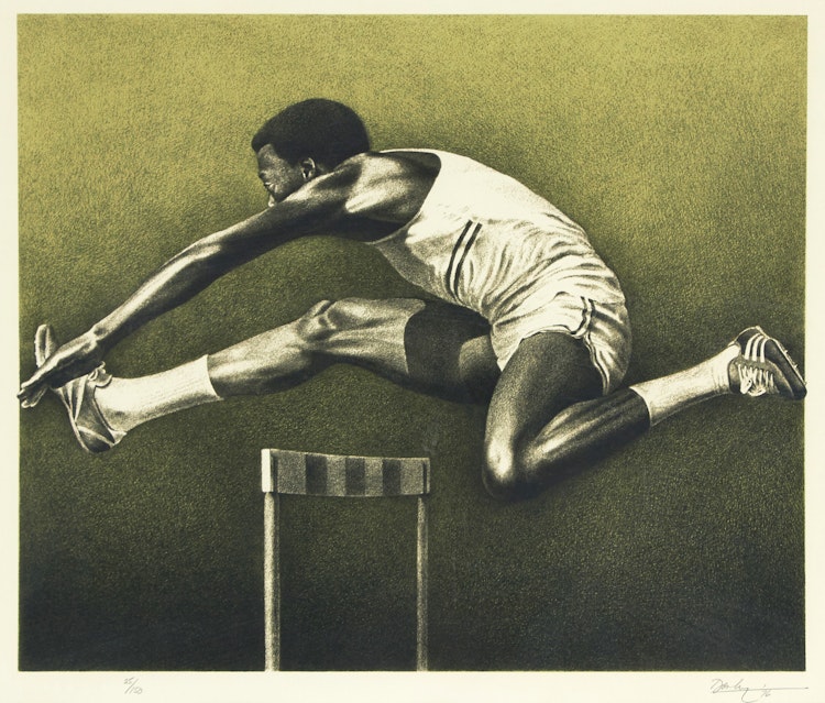 Artwork by Kenneth Danby,  The Hurdler