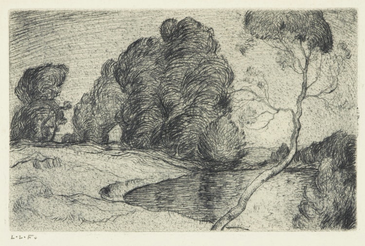 Artwork by Lionel LeMoine FitzGerald, Landscape, Moonlight