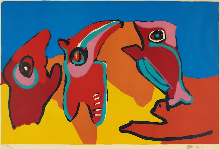 Artwork by Karel Appel,  Dancing in the Spring