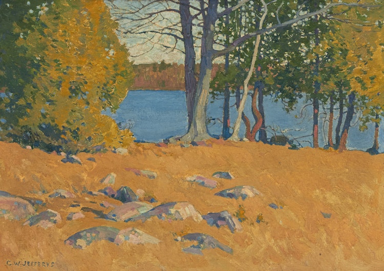 Artwork by Charles William Jefferys, Landscape Overlooking a Lake