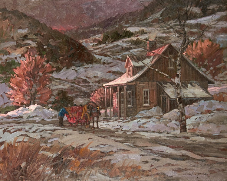Artwork by Littorio Del Signore, Fin du jour dans les laurentides