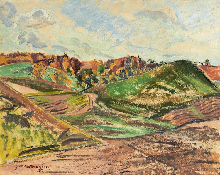 Artwork by Paraskeva Clark, Hills in Autumn