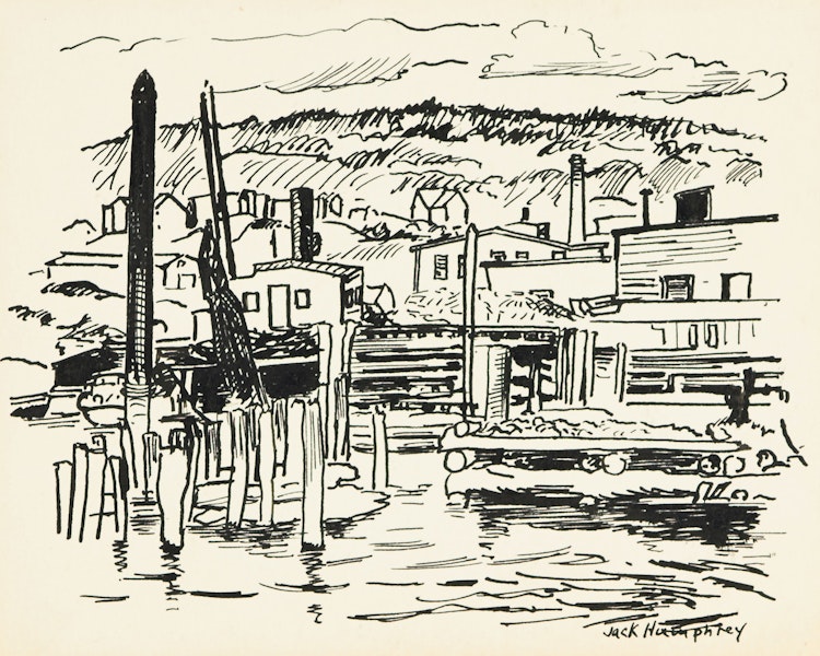 Artwork by Jack Weldon Humphrey, Four artworks entitled “Waterfront, St. John, New Brunswick”