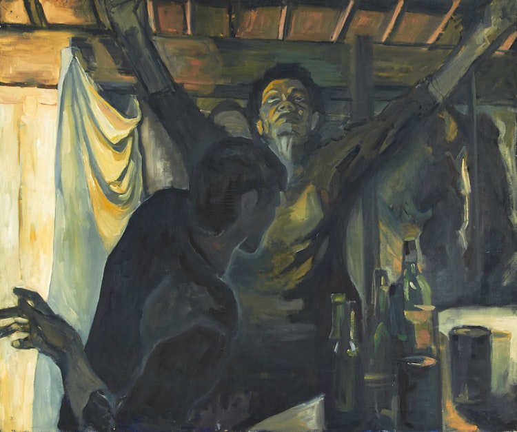 Artwork by Denyse Thomasos, Basement Wine