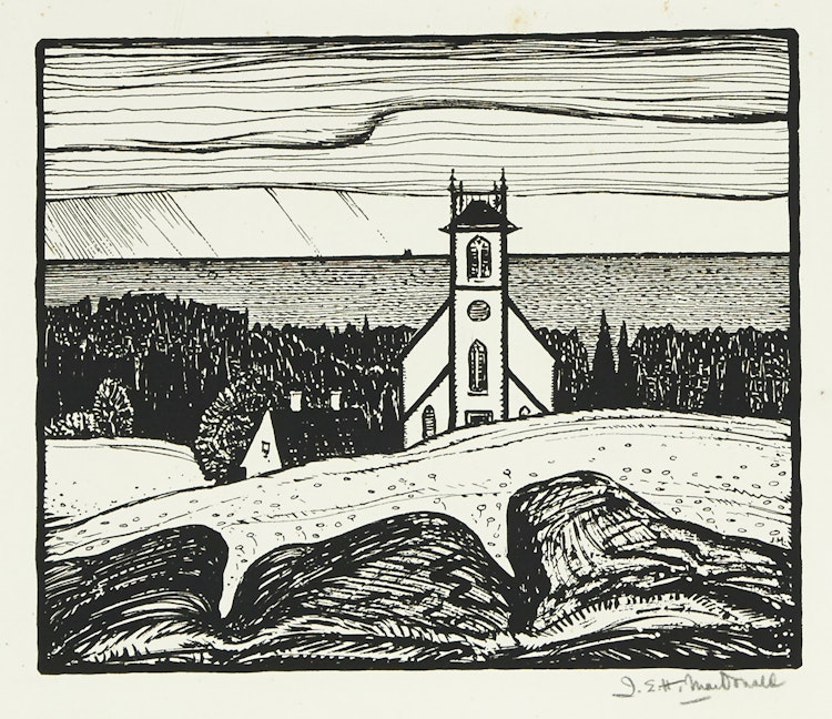Artwork by James Edward Hervey MacDonald, Church by the Sea