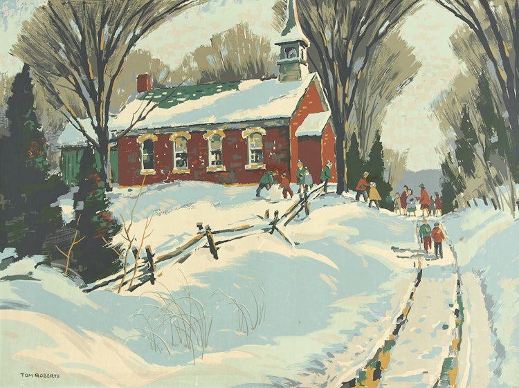 Artwork by Thomas Keith Roberts, Red Schoolhouse