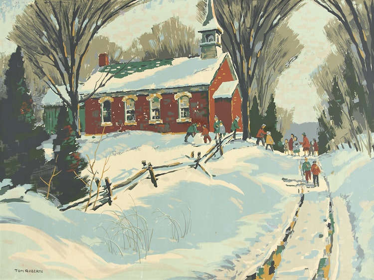 Artwork by Thomas Keith Roberts,  Red Schoolhouse