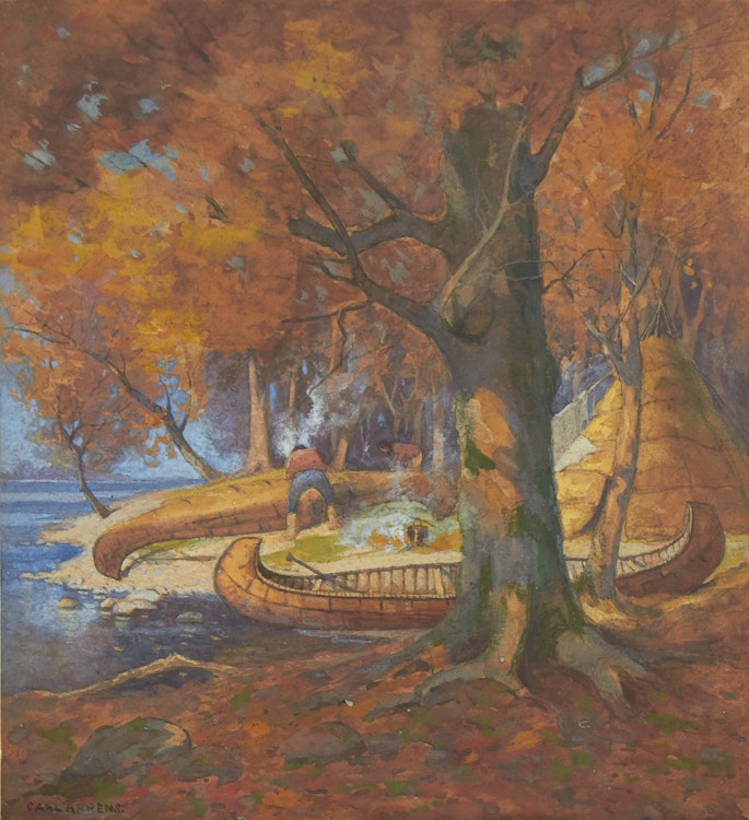 Artwork by Carl Henry von Ahrens,  Shoreline Encampment 