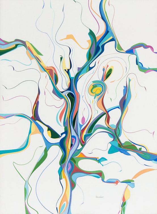 Artwork by Alex Simeon Janvier,  Slow Snow (Spring Series)