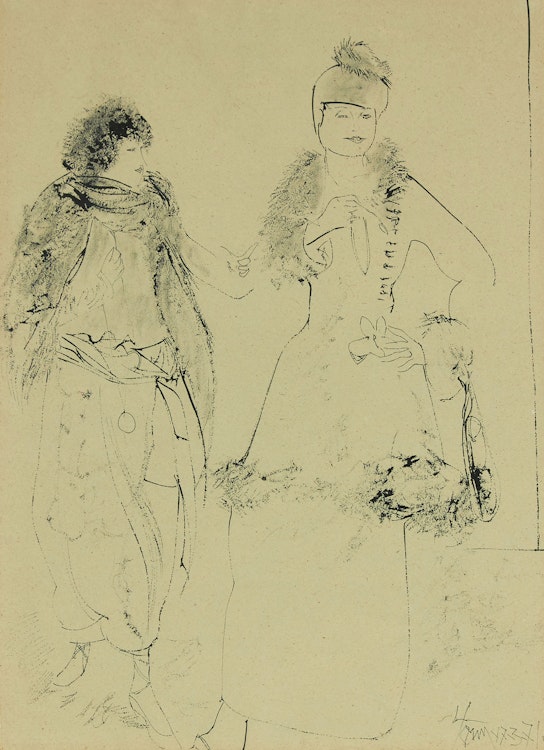 Artwork by Harold Barling Town, Two Women