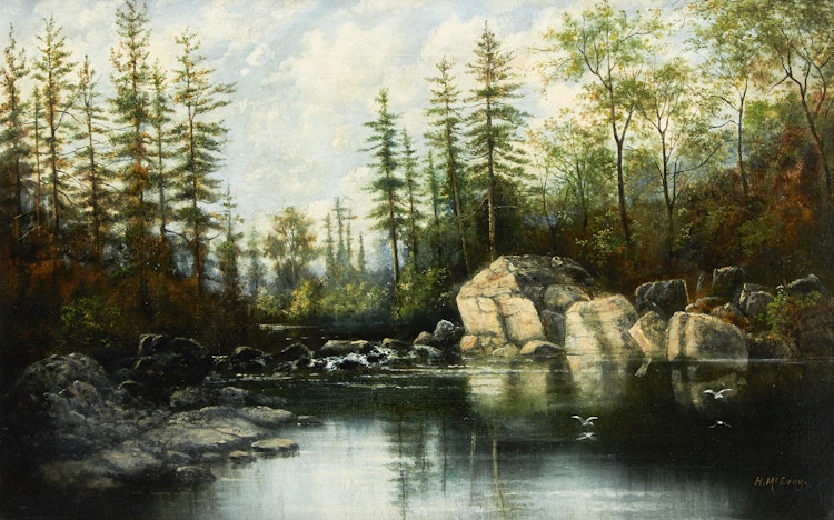 Artwork by Henry Nesbitt McEvoy,  A Reminiscence of Muskoka, Ontario