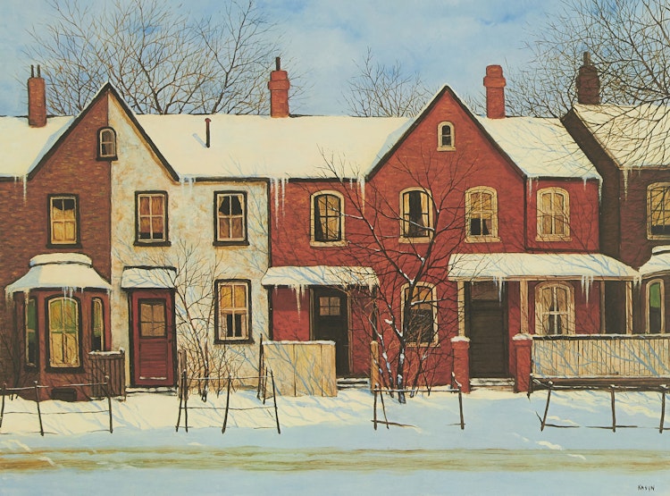 Artwork by John Kasyn, Sunny Day on Chestnut Street, Toronto