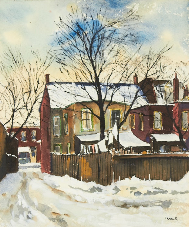 Artwork by Albert Jacques Franck, Ontario Street Backyard