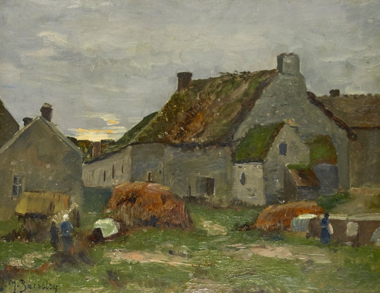 Artwork by James MacDonald Barnsley, Village Landscape