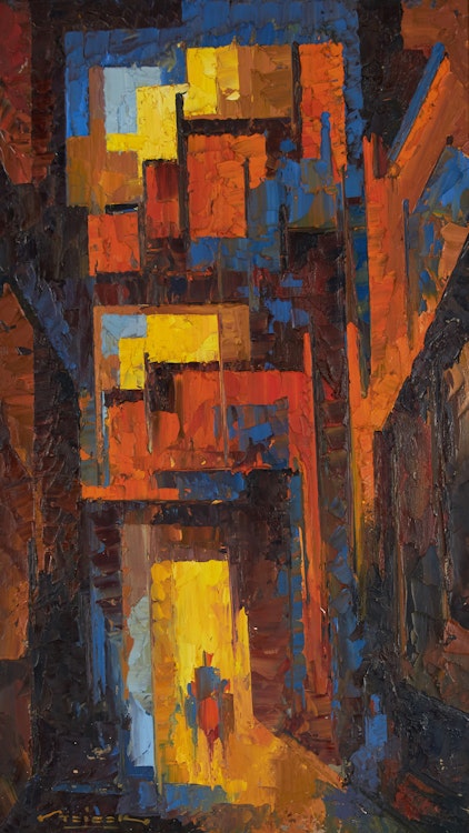 Artwork by Frederic Steiger, Lower Town (Quebec City)