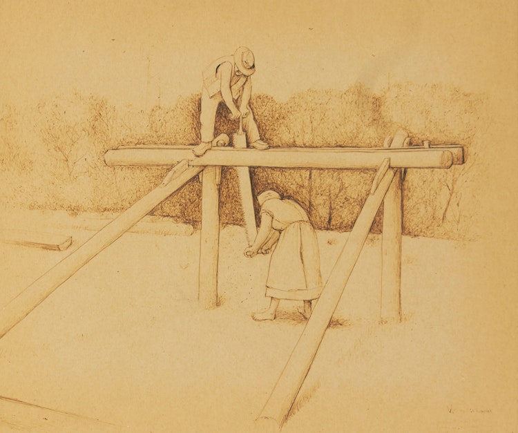Artwork by William Kurelek, Marriage Cooperation