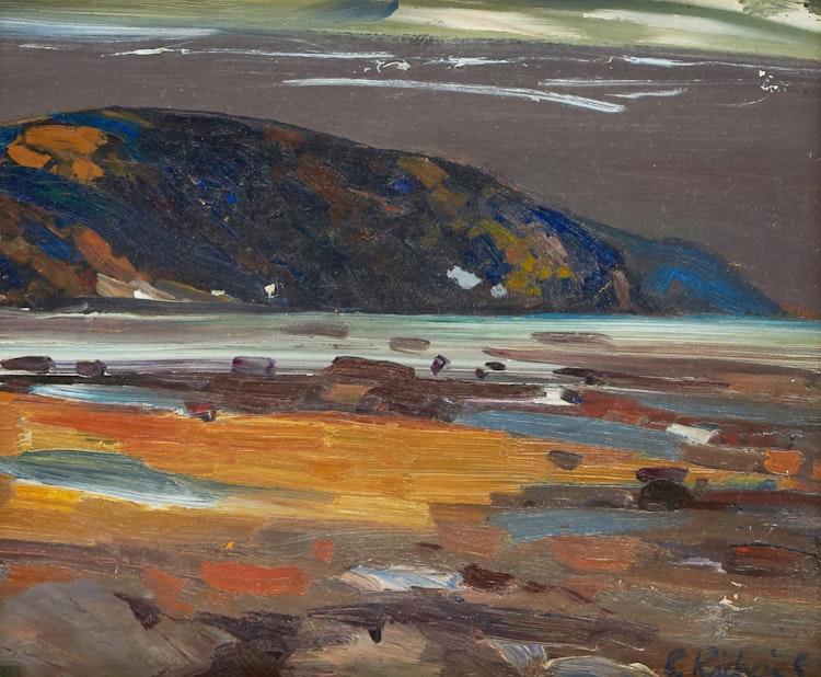 Artwork by Rene Richard, Les battures à Baie St. Paul, en été