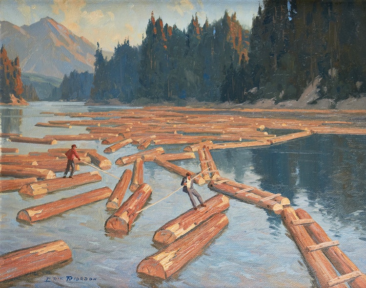 Artwork by Eric Riordon,  On the North River, Laurentians