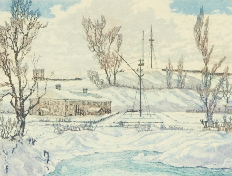 Artwork by Nicholas Hornyansky, The Navy Hall and Fort George