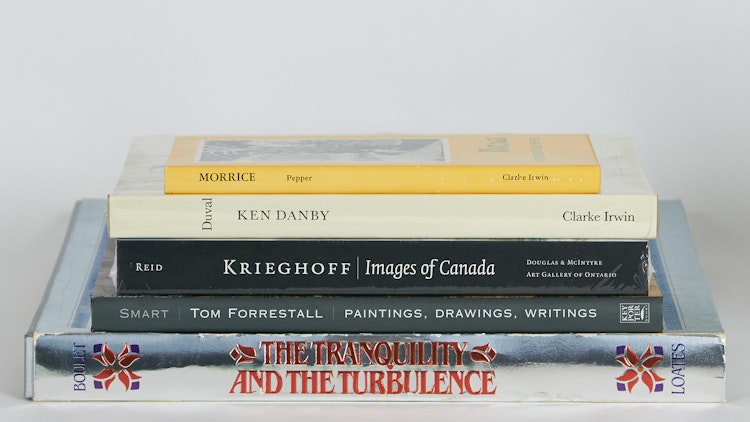 Artwork by  Books and Reference,  Five Canadian Art Books: Morrice; Ken Danby; Krieghoff - Images of Canada; Tom Forrestall - Paintings, Drawings, Writings; The Tranquility & The Turbulence - The Life and Work of Walter J. Phillips