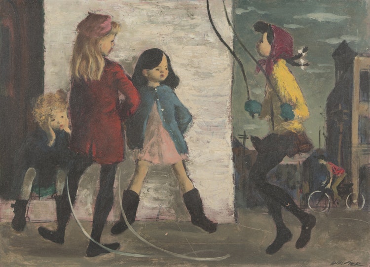 Artwork by William Arthur Winter,  Skipping